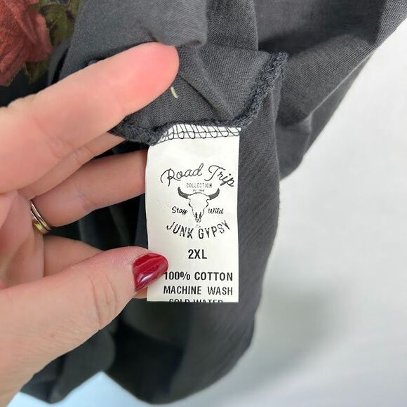 Junk Gypsy Graphic T-shirt Womens XXL Don't Be A Lady Floral Short Sleeve Cotton - Picture 7 of 7